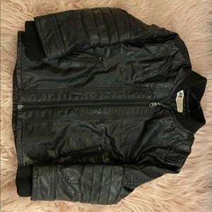 Toddler boys faux leather biker jacket